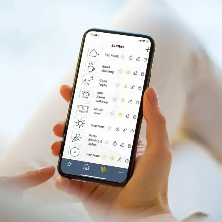 TaHoma by Somfy app open on a phone